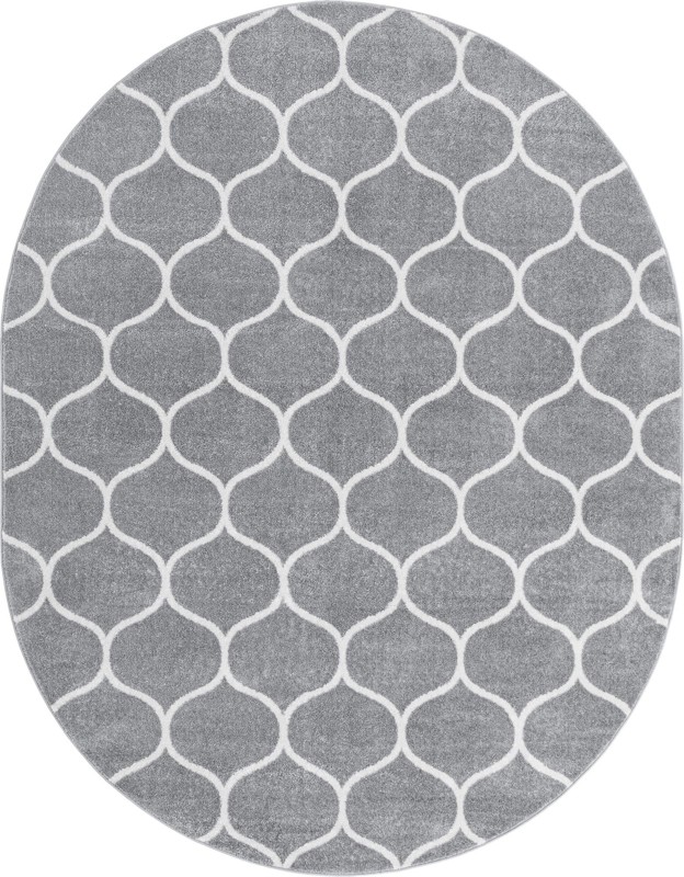 7' 10 x 10' Ingram · Lattice rug, gray and ivory