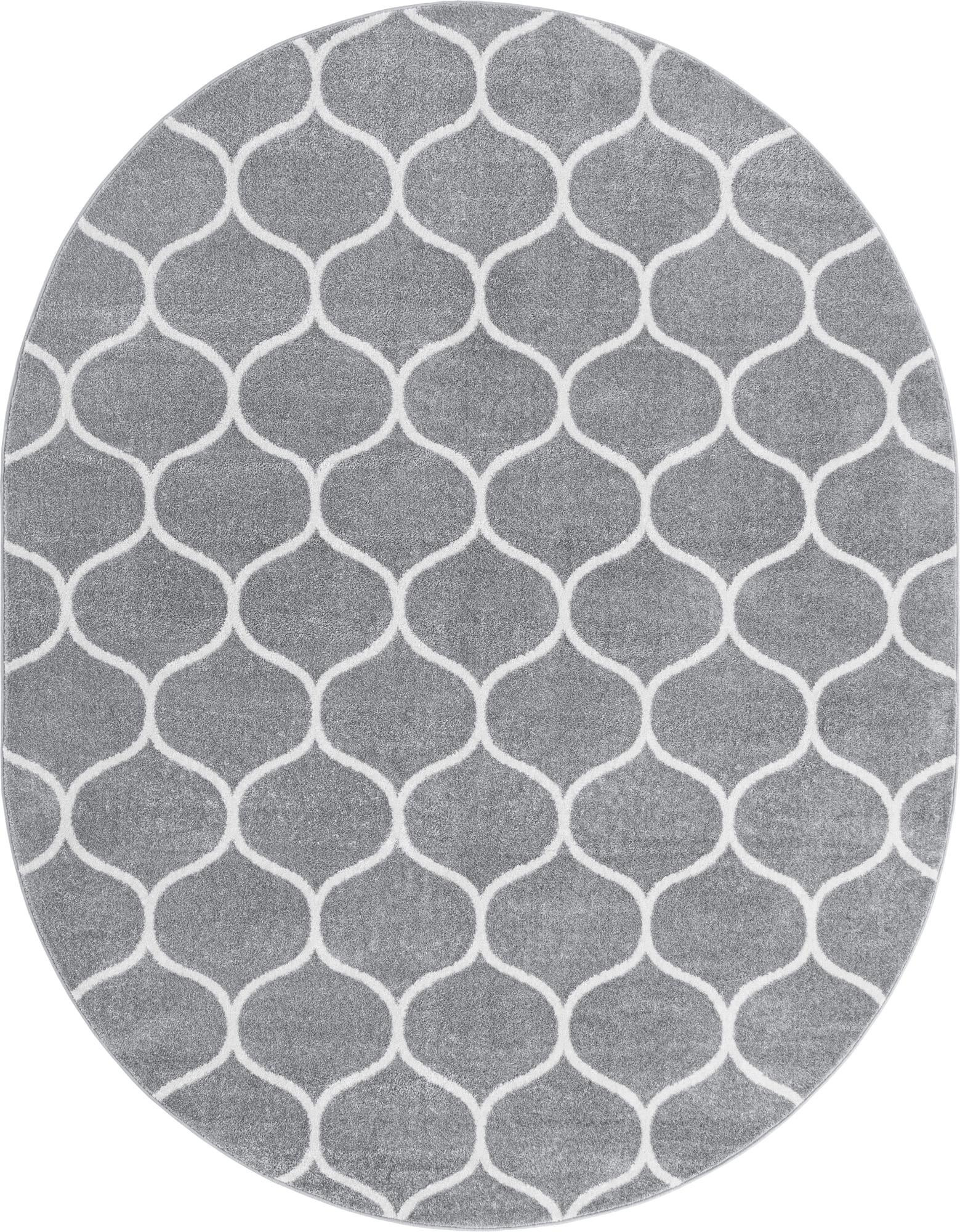 7' 10 x 10' Ingram · Lattice rug, gray and ivory