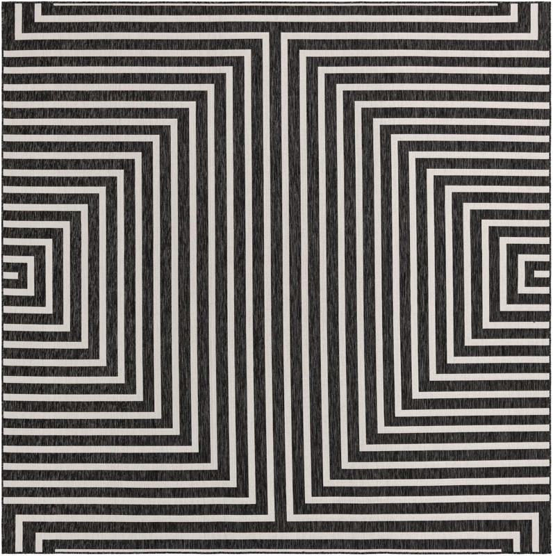 Gorse · Geometric Outdoor Rug, black and white
