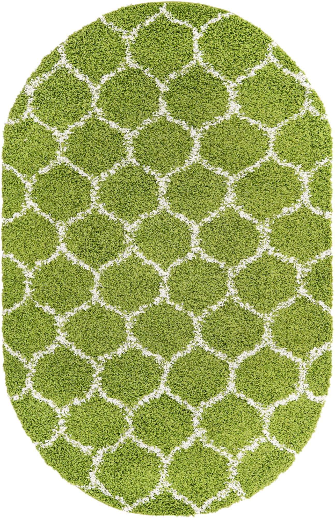 5' 3 x 8' Barnett · Lattice Shag Rug, green