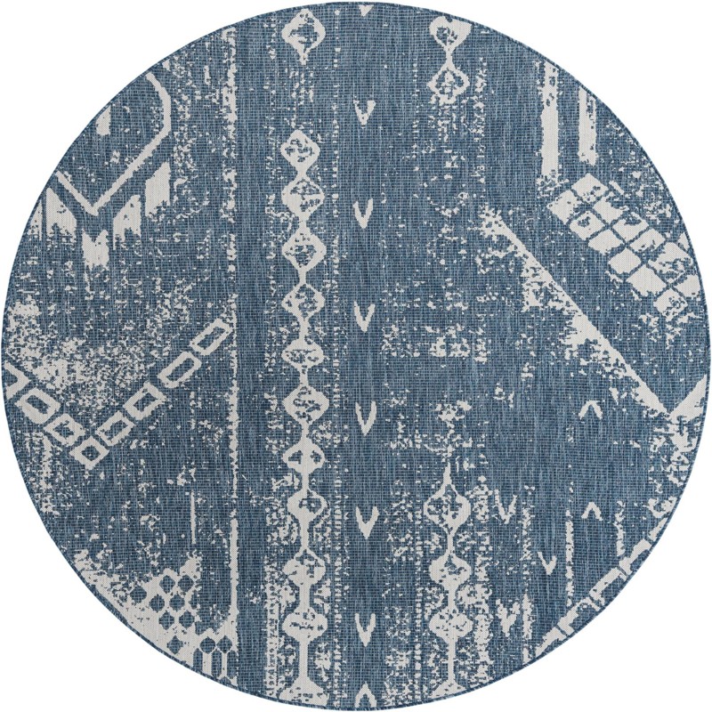 7' 10 x 7' 10 Wildman · Geometric Outdoor Rug, blue