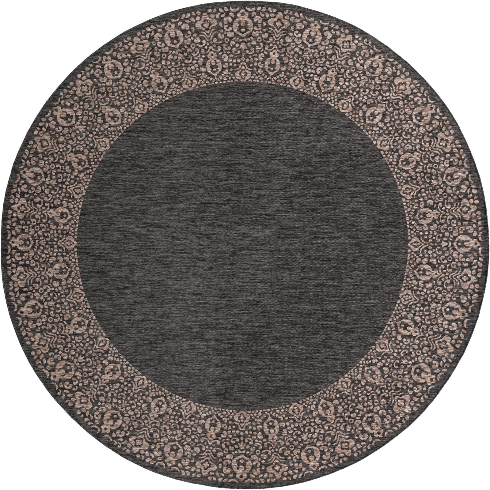 13' x 13' Bloomfield · Border Outdoor Rug, charcoal