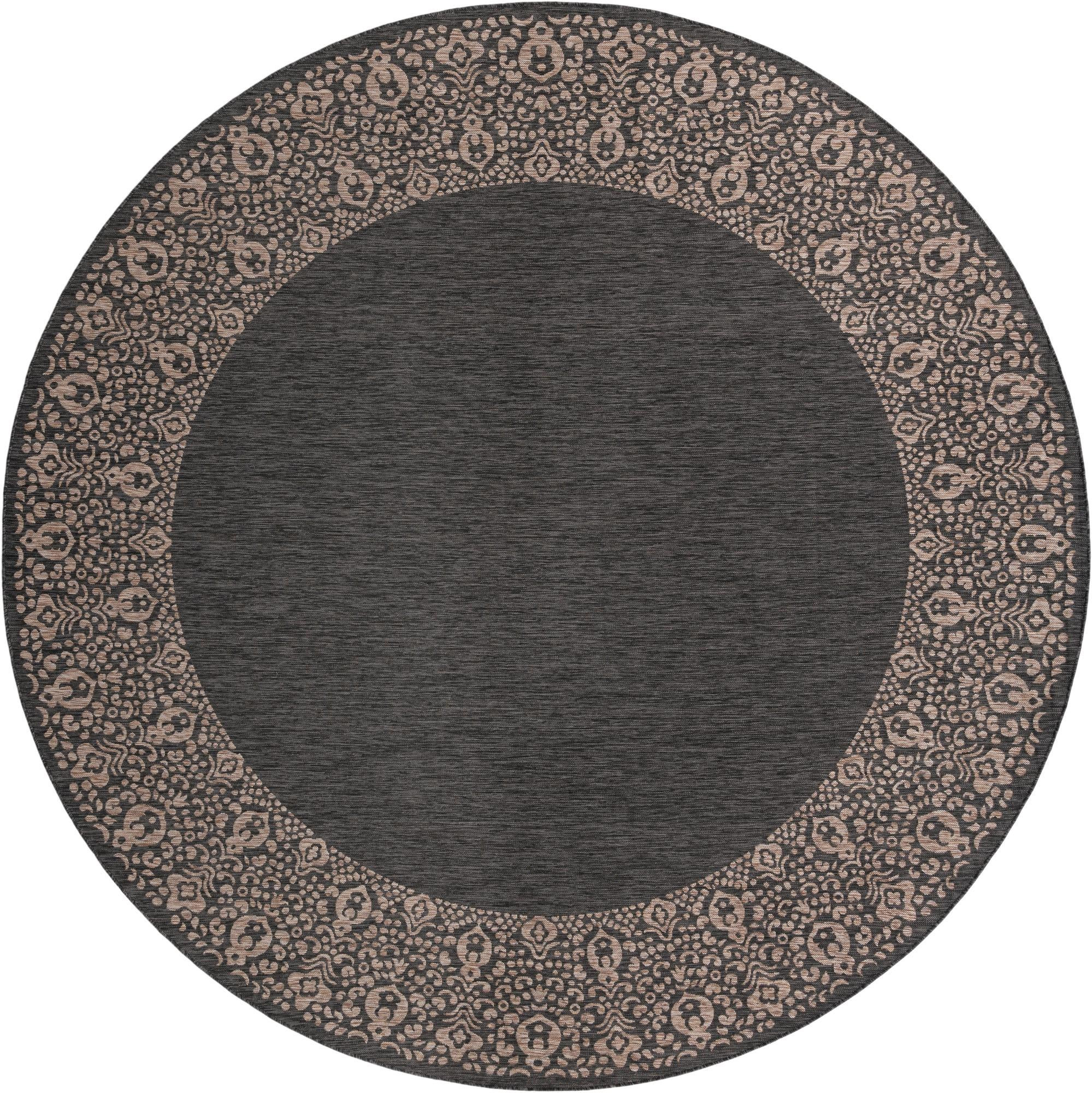 13' x 13' Bloomfield · Border Outdoor Rug, charcoal