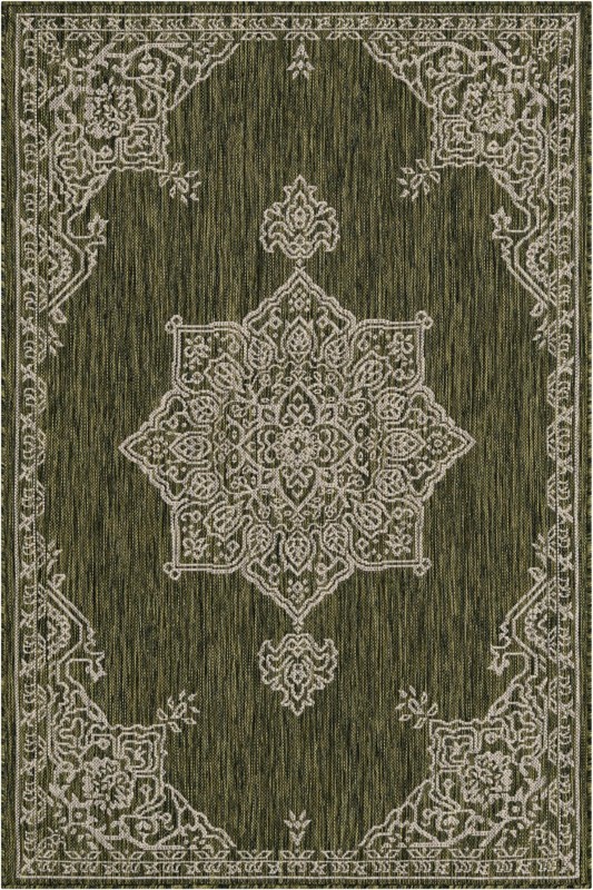 4' x 6' Rhys · Border Outdoor Rug, green