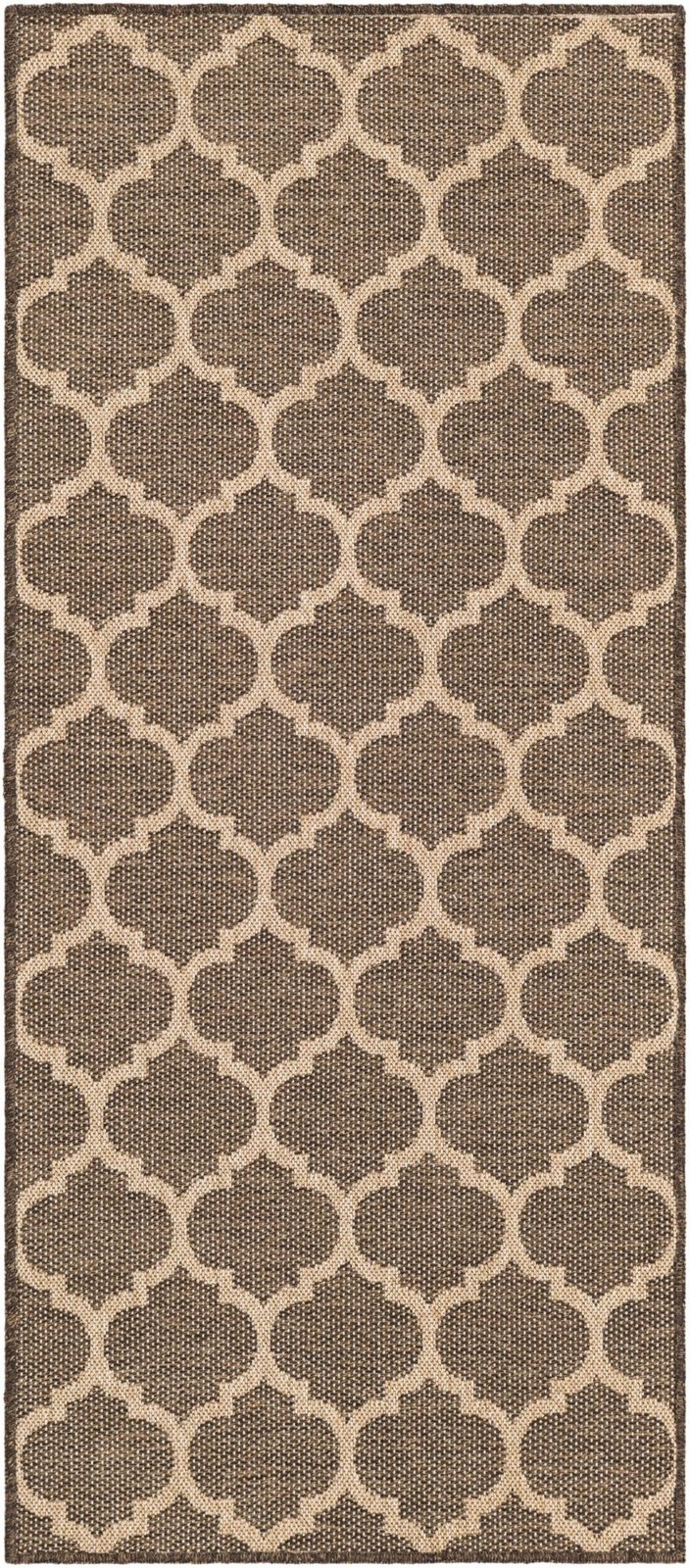 2' 7 x 6' Flora · Trellis rug, brown and natural