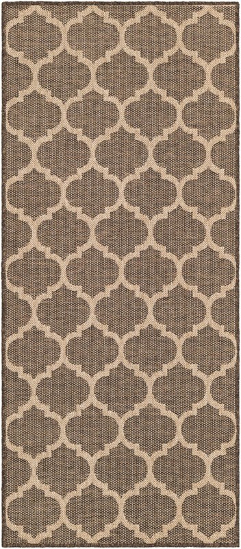 2' 7 x 6' Flora · Trellis rug, brown and natural
