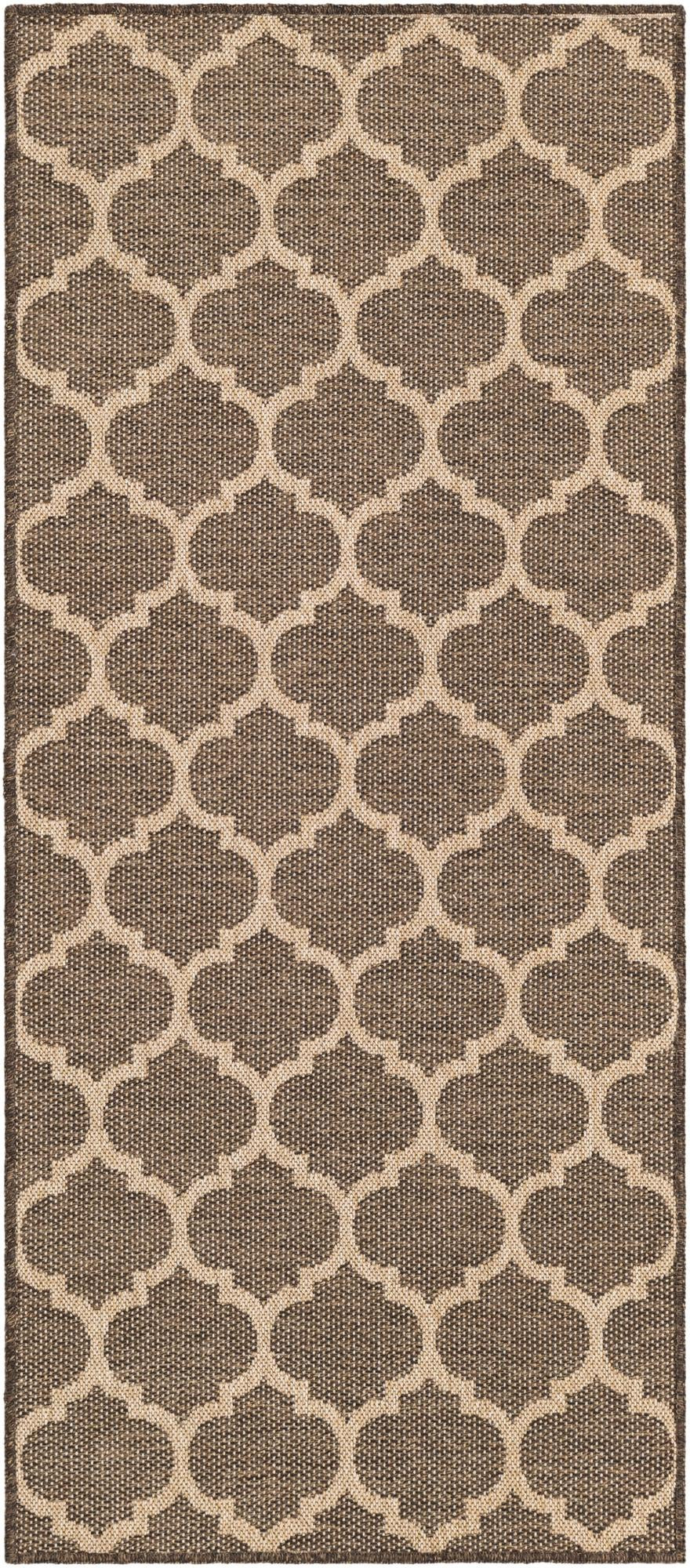 2' 7 x 6' Flora · Trellis rug, brown and natural