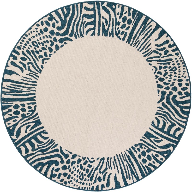 6' x 6' Carlisle · Animal print Outdoor Rug, ivory