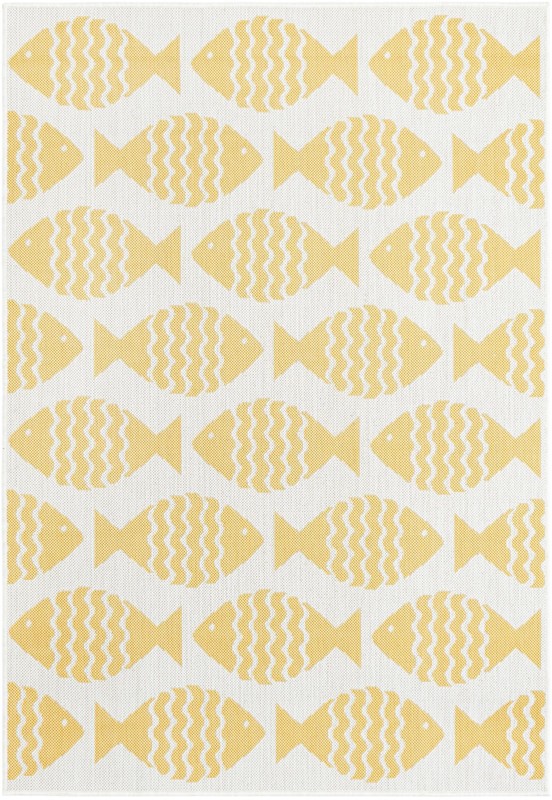 4' 1 x 6' 1 Beresford · Pictoral Outdoor Rug, yellow