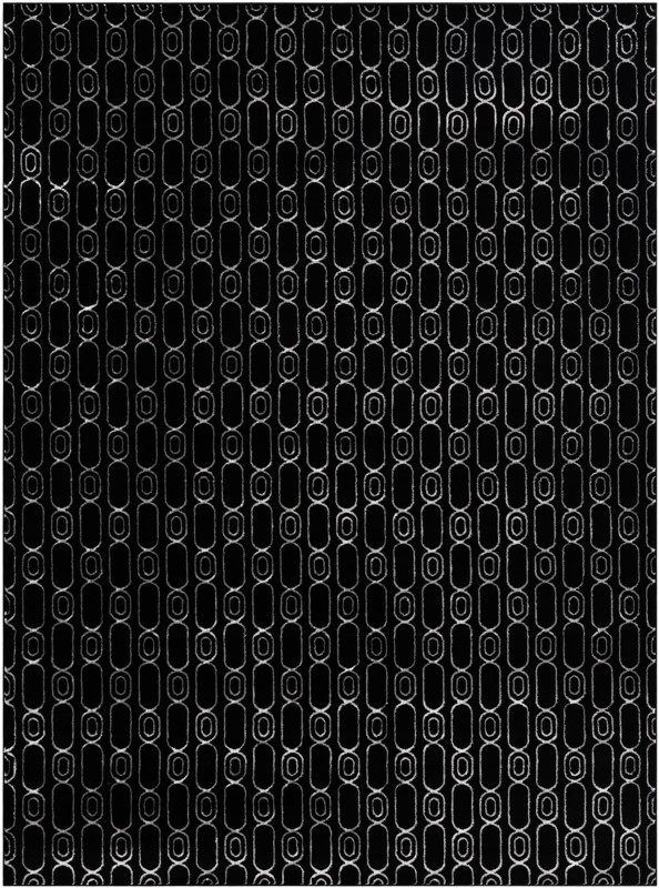 Renwick · Geometric rug, black and silver