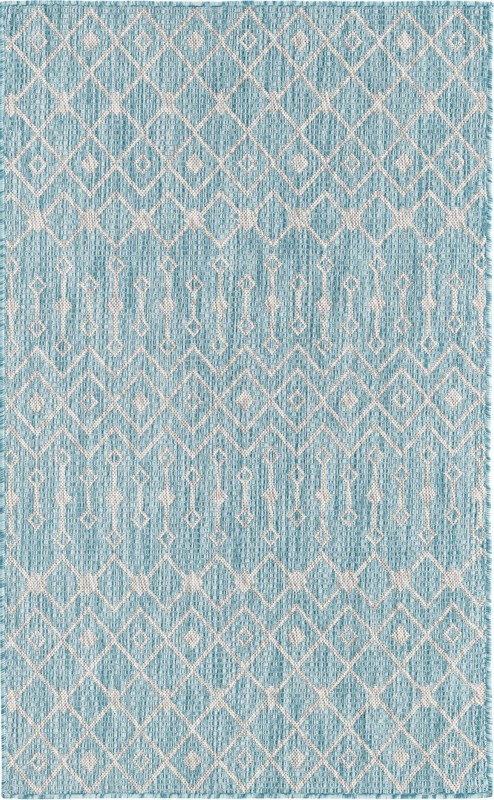 3' x 5' 3 Kearney · Diamond Outdoor Rug, aqua