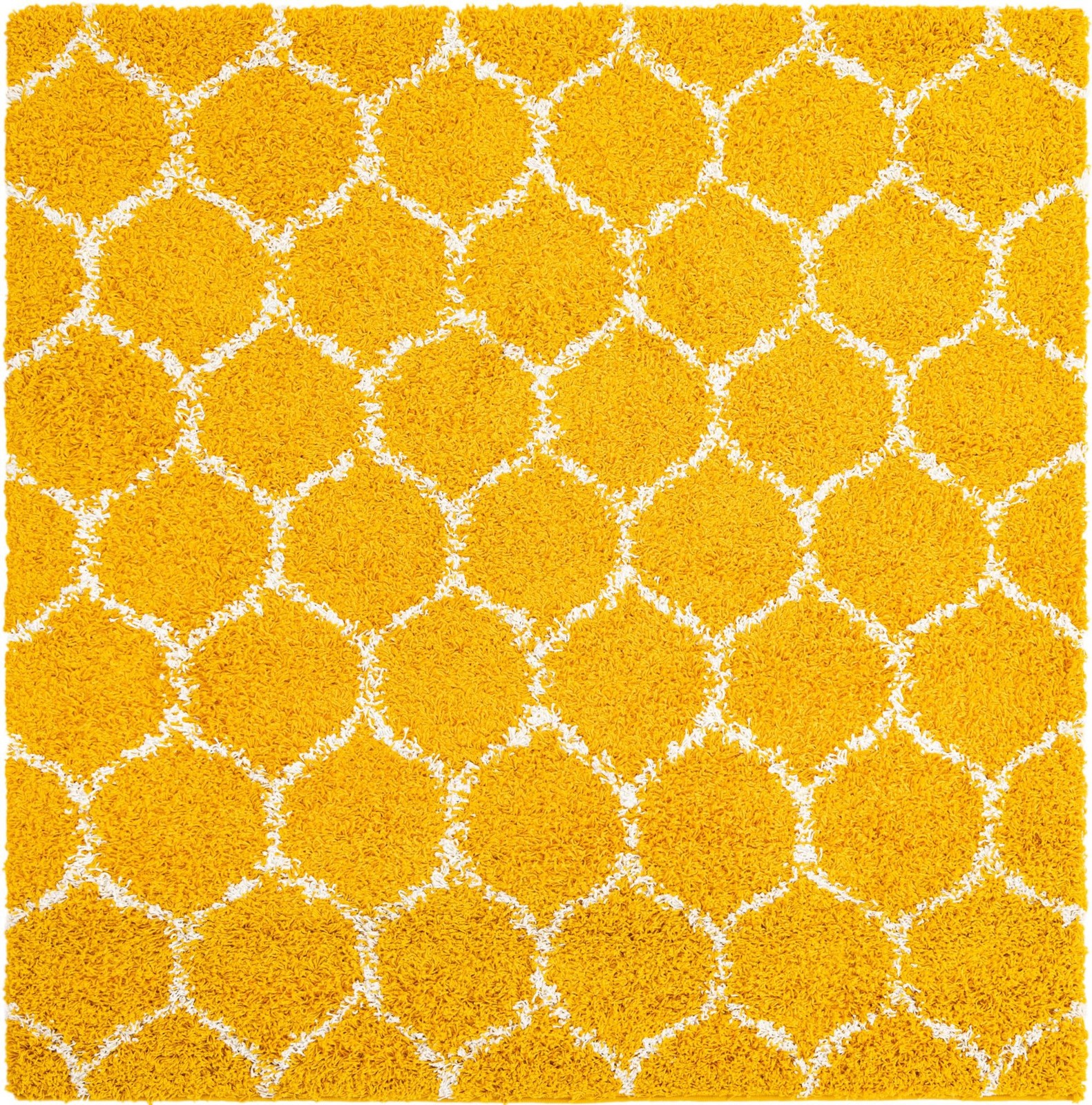 3' 3 x 3' 3 Barnett · Trellis Shag Rug, yellow