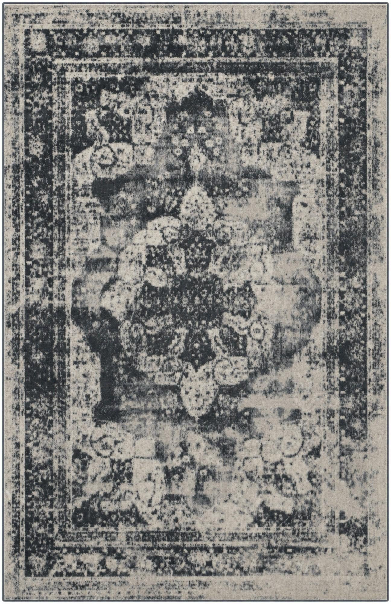 5' x 8' Blakemore · Distressed medallion rug, slate and ivory