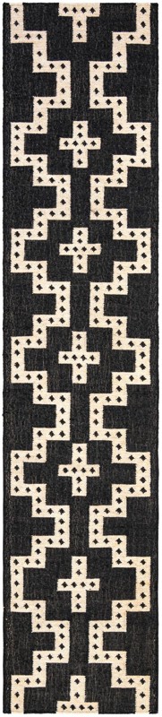 Earley · Geometric Wool Rug, black and white