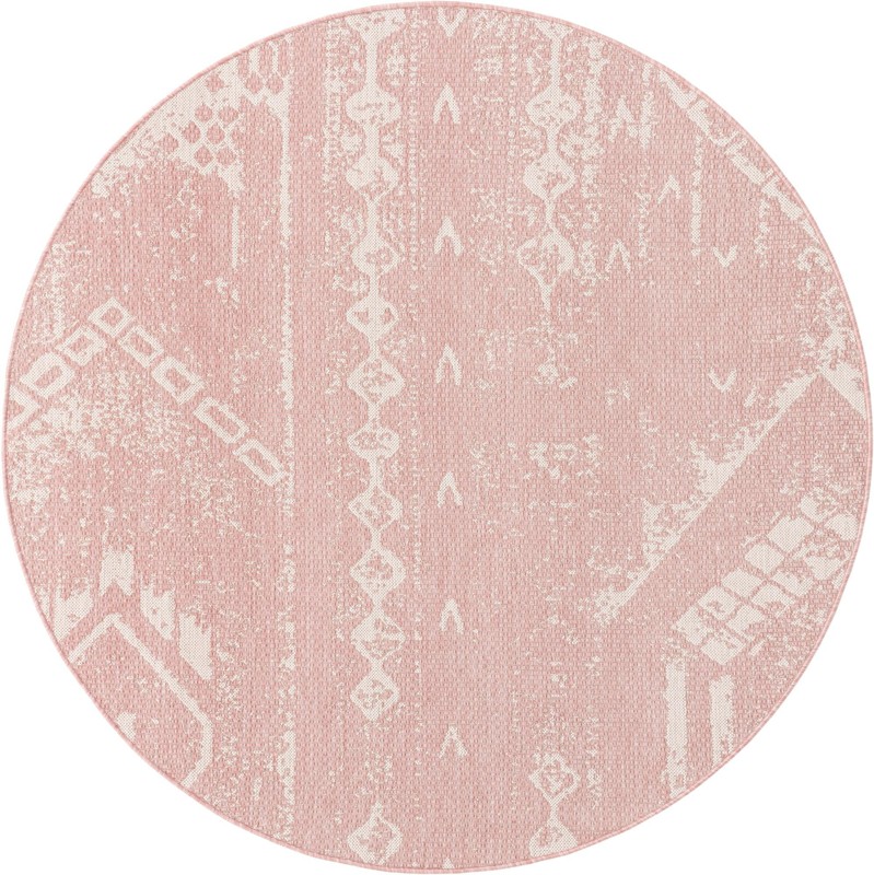 6' x 6' Wildman · Geometric Outdoor Rug, pink