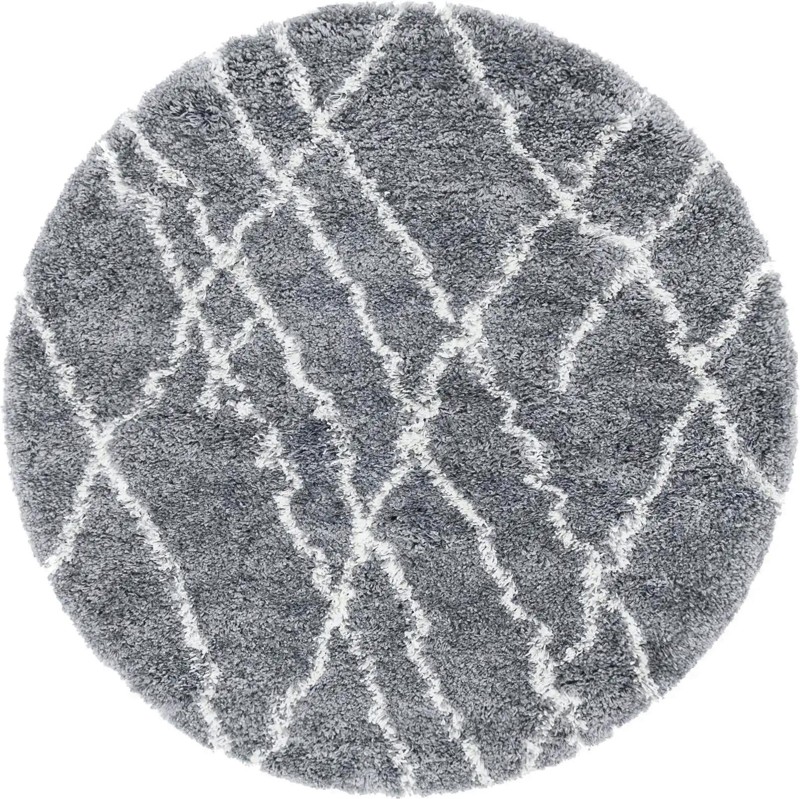 4' x 4' Clearbrook · Lines Shag Rug, pebble gray
