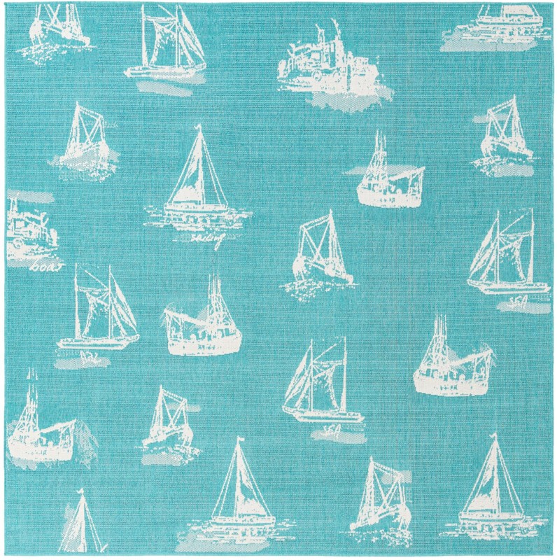 7' 10 x 7' 10 Desmond · Pictoral Outdoor Rug, teal