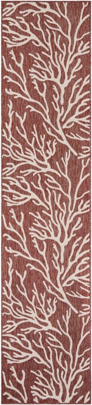 2' 7 x 12' Northfield · Coral Outdoor Rug, rust red and ivory
