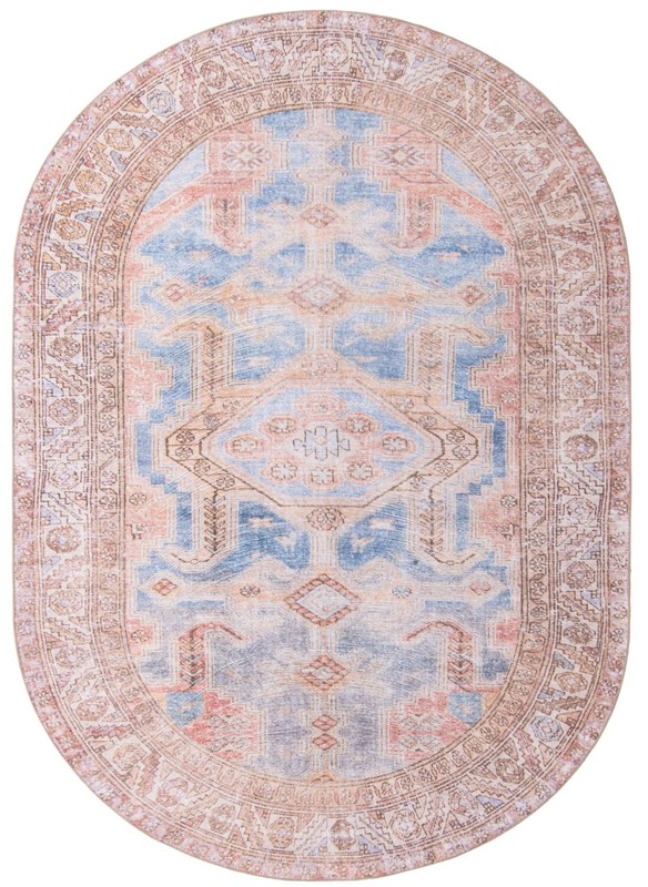 7' 6 x 10' 6 Walford · Medallion Washable Rug, blue and rust