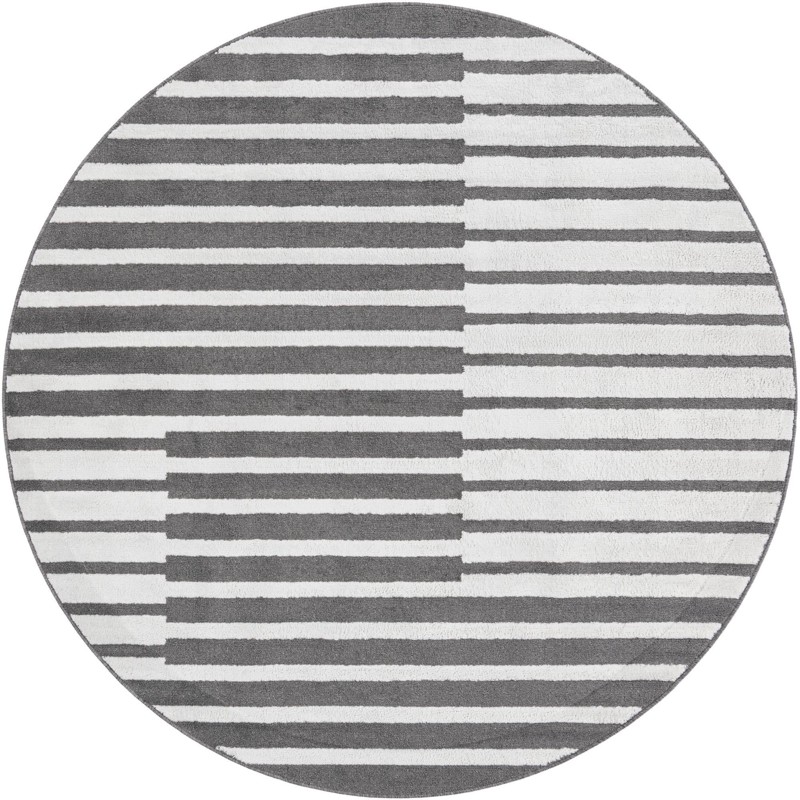 7' 10 x 7' 10 Crossing · Geometric rug, gray