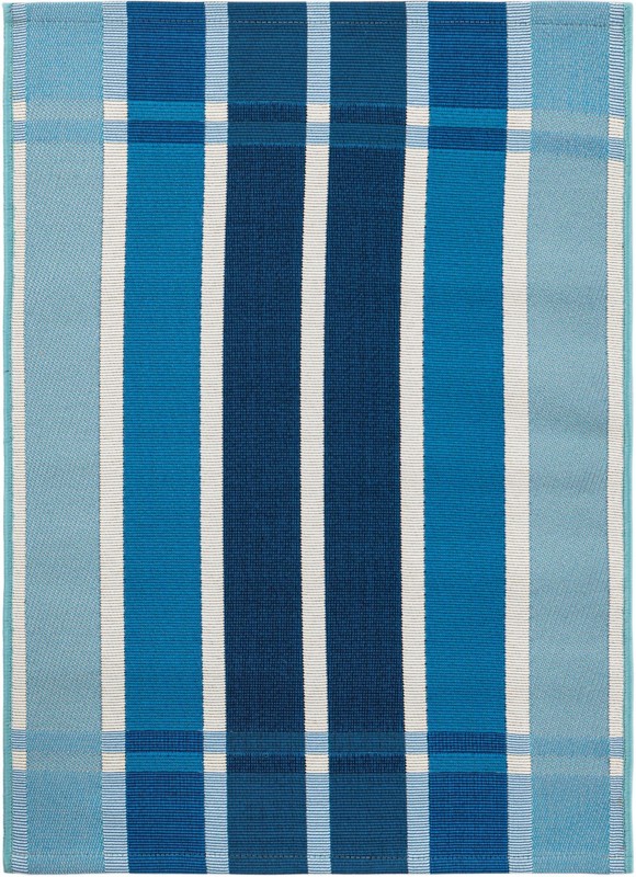 2' x 3' Lomax · Striped Outdoor Rug, shades of blue