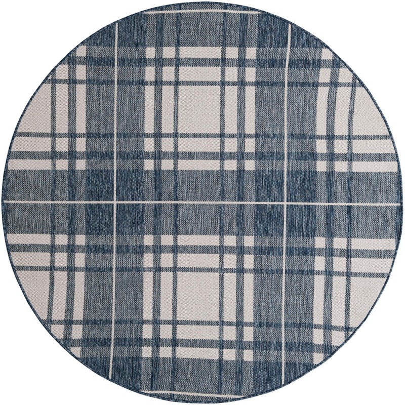 Maguire · Plaid Outdoor Rug, blue