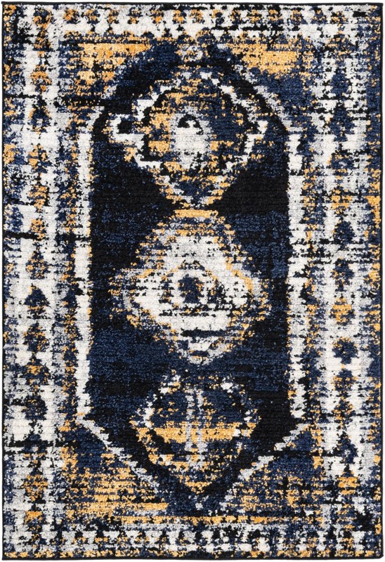 4' x 6' Corbin · Border rug, blue