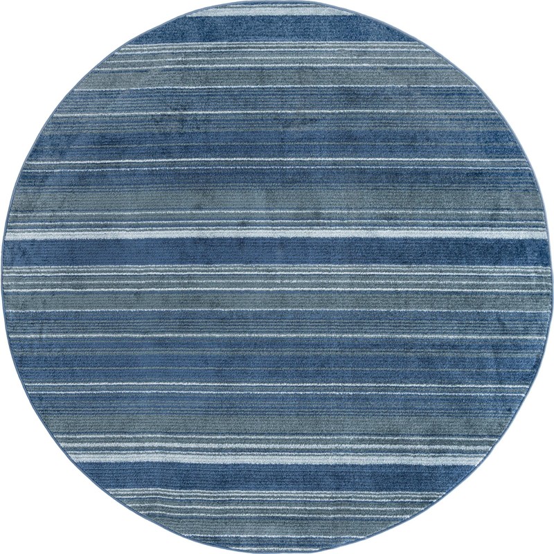 10' 2 x 10' 2 Jagger · Striped rug, blue and gray