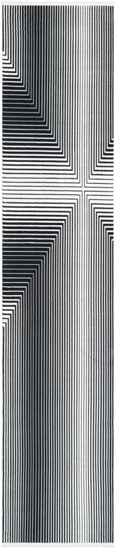 2' 7 x 12' Riggs · Geometric lines rug, black and white