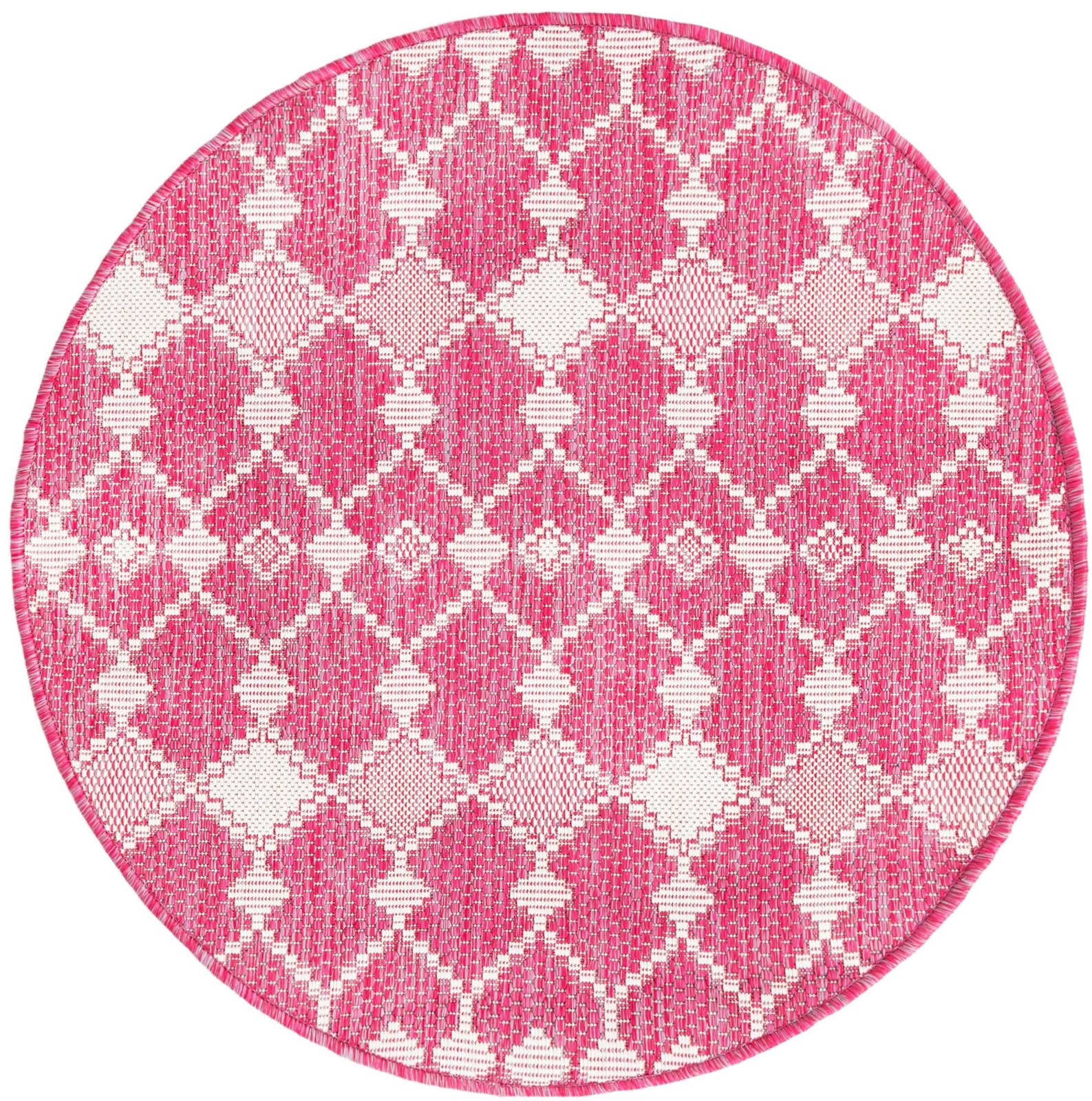 3' x 3' Ramsden · Diamond Outdoor Rug, magenta