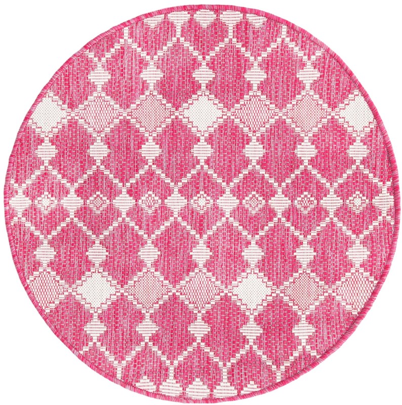 3' x 3' Ramsden · Diamond Outdoor Rug, magenta