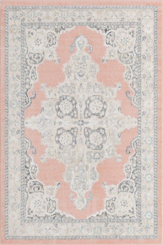 6' x 9' Selby · Border rug, rose