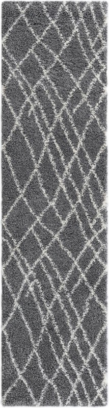 Clearbrook · Lines Shag Rug, pebble gray