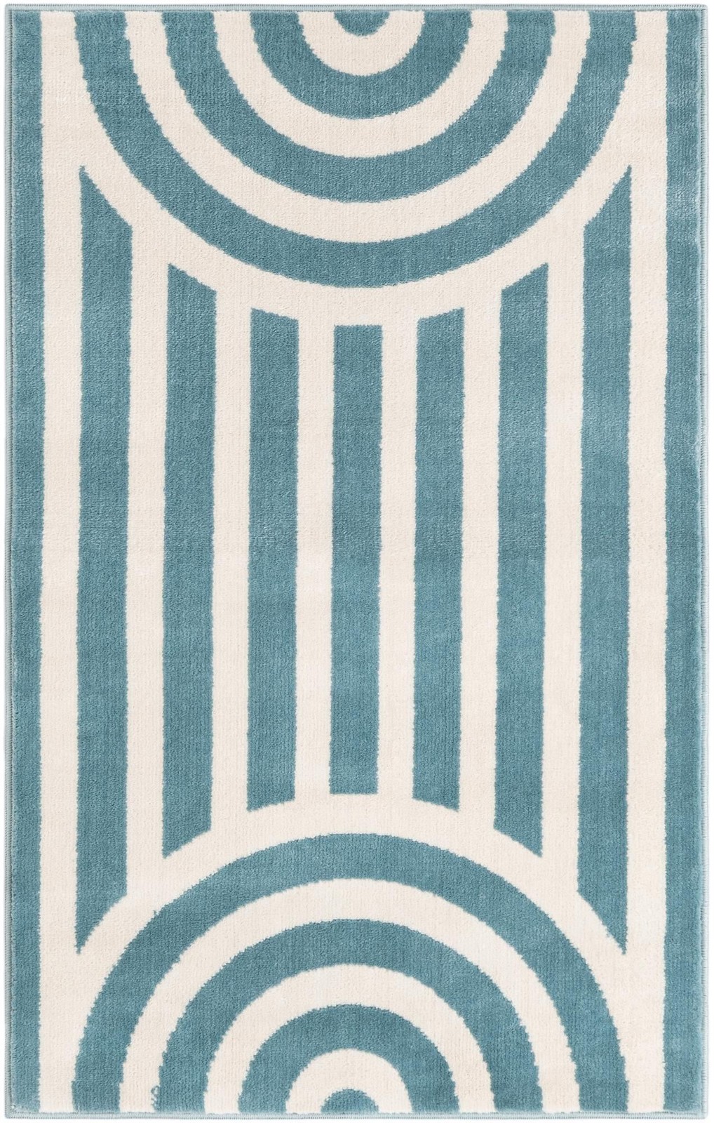 2' x 3' Nye · Geometric rug, sky blue