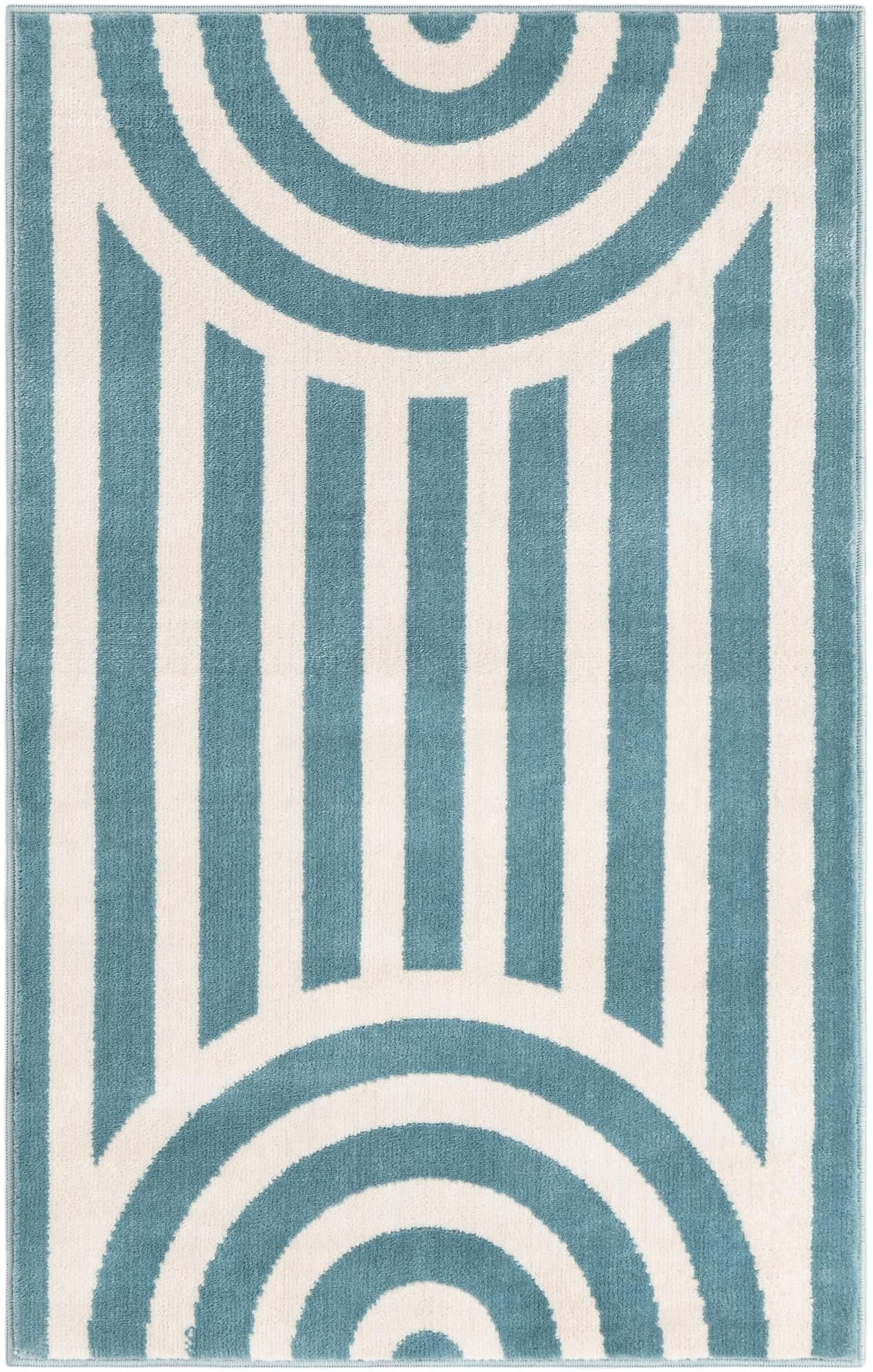 2' x 3' Nye · Geometric rug, sky blue