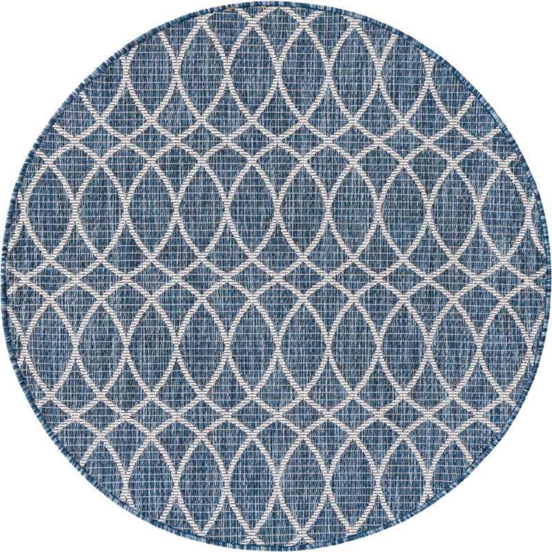 4' x 4' Atkins · Geometric Outdoor Rug, blue