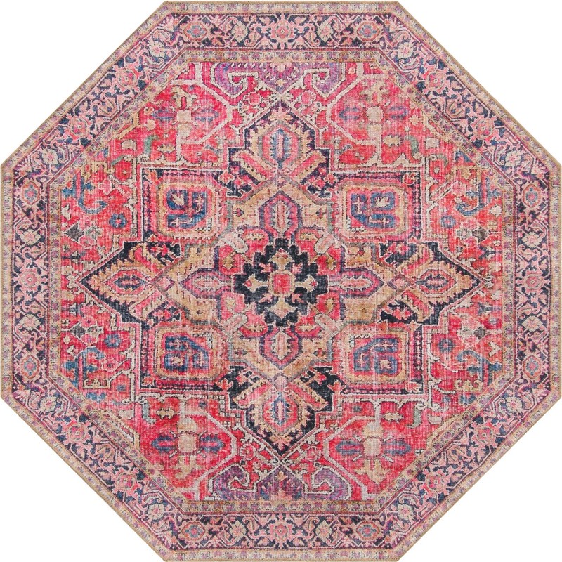 Bismarck · Border Washable Rug, red