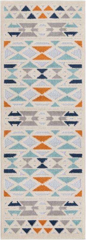 2' x 6' Barrington · Diamond Outdoor Rug, gray