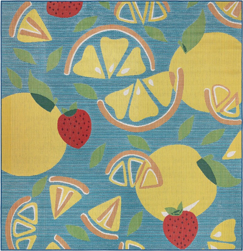 Masterson · Border Outdoor Rug, blue