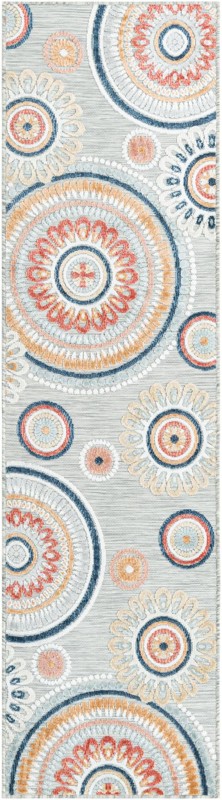 2' 2 x 8' Whitefish · Medallion Outdoor Rug, gray
