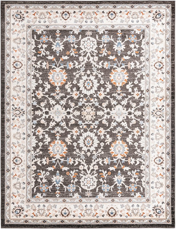 10' x 13' Reuben · Floral / botanical rug, fume gray
