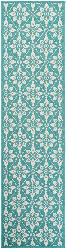 2' 7 x 10' Selwyn · Floral / botanical Outdoor Rug, teal