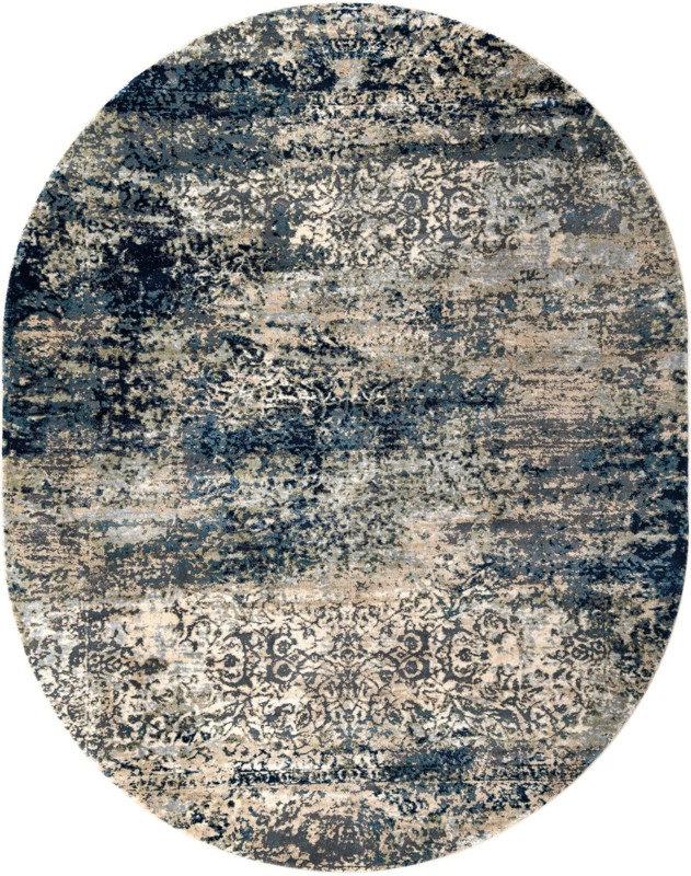 7' 10 x 10' Edmund · Abstract rug, navy and beige
