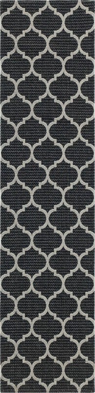 Enid · Trellis rug, black and ivory