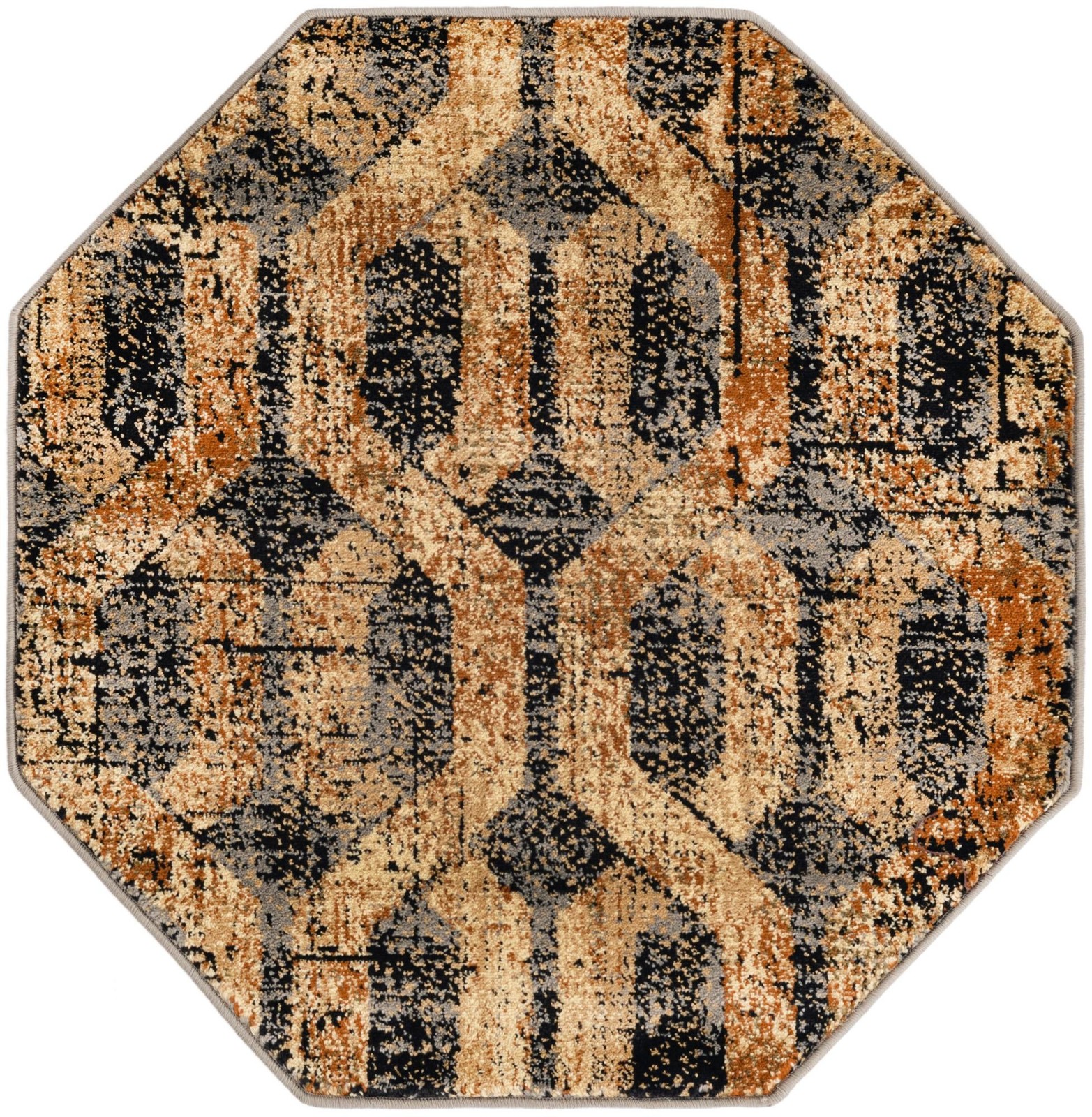 3' 3 x 3' 3 Acadia · Geometric rug, blue