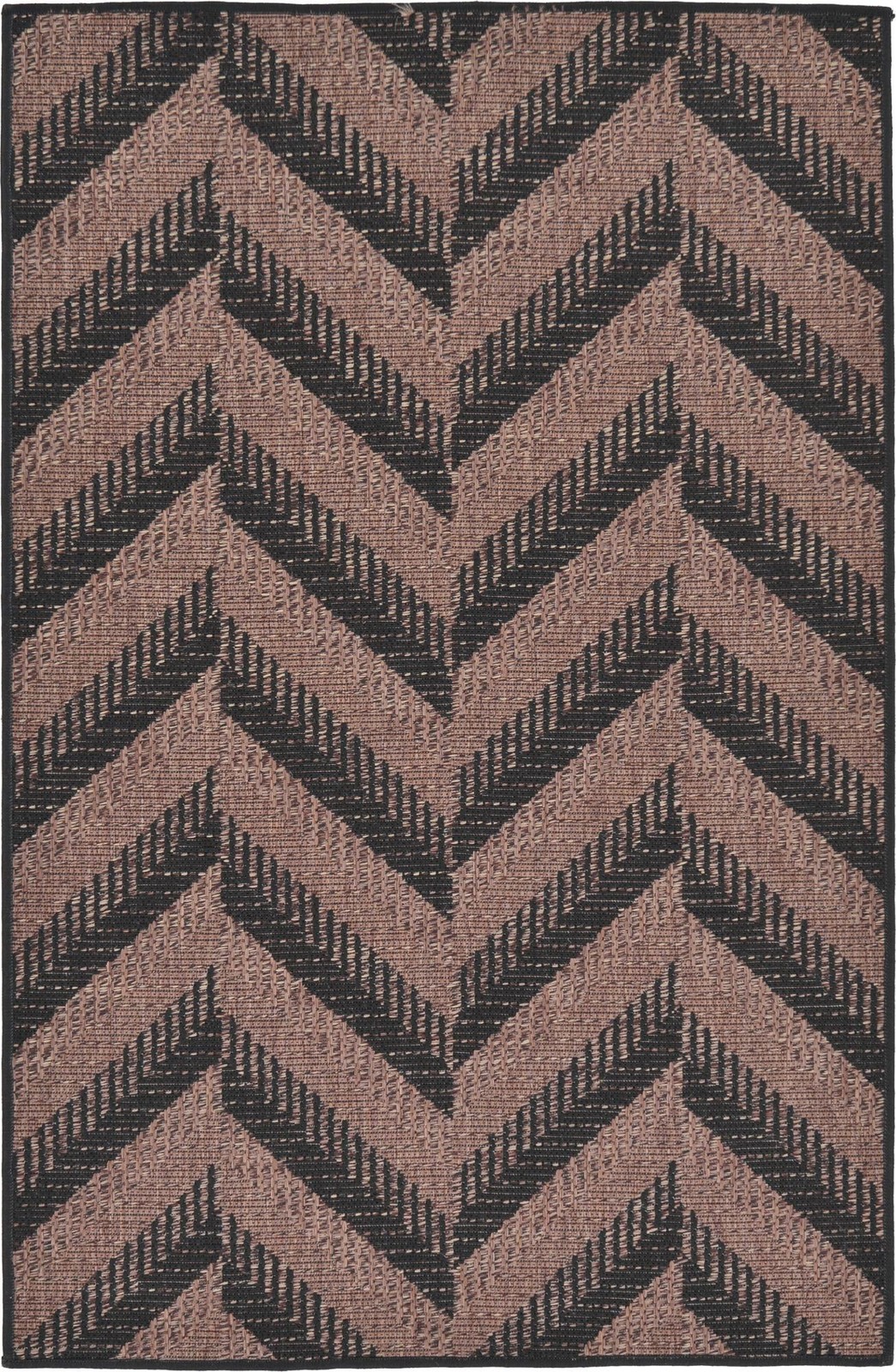 3' 3 x 5' Fanshawe · Chevron Outdoor Rug, brown and black