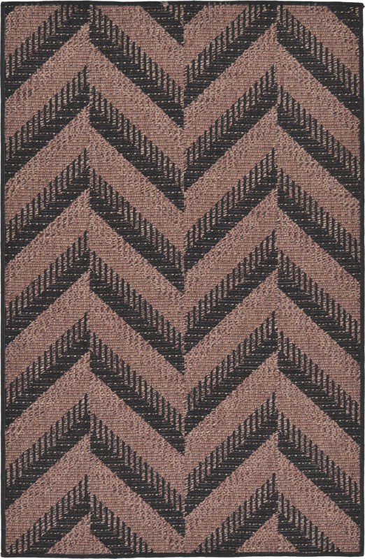 3' 3 x 5' Fanshawe · Chevron Outdoor Rug, brown and black