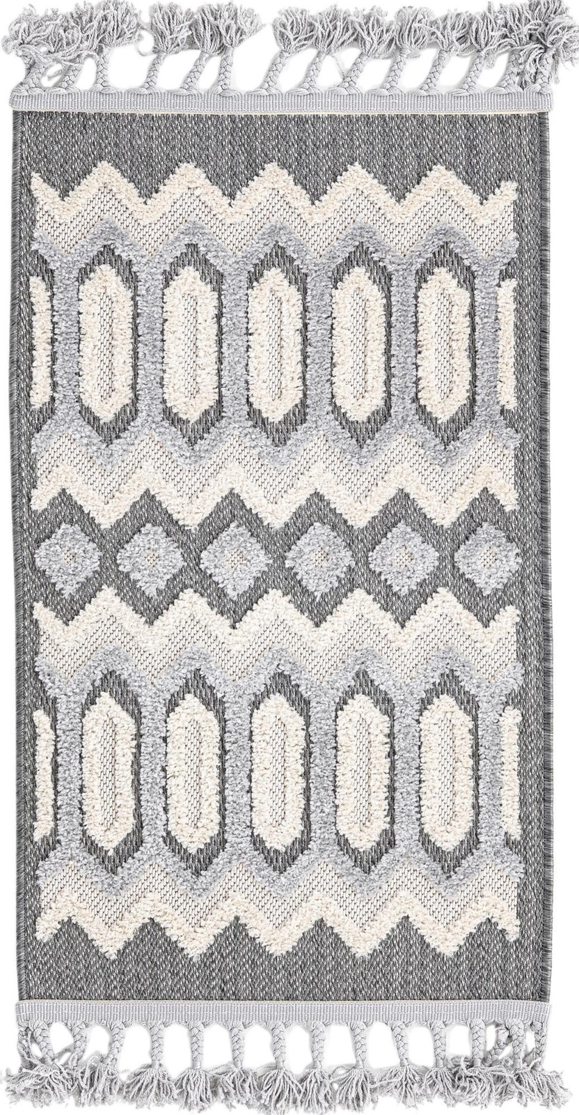 2' x 3' Roddy · Geometric rug, charcoal gray and beige
