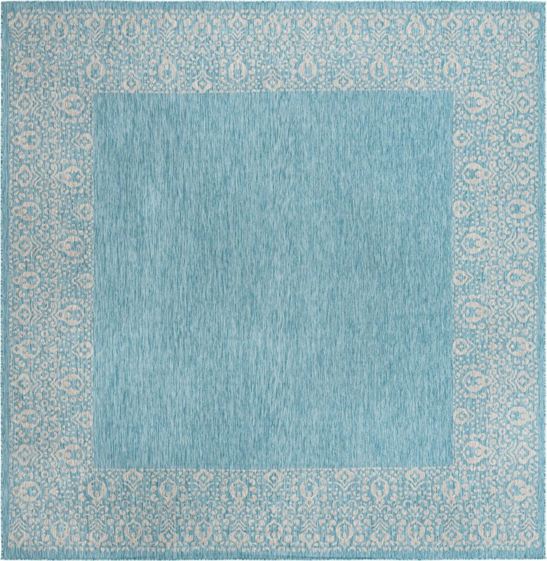 Bloomfield · Border Outdoor Rug, aqua
