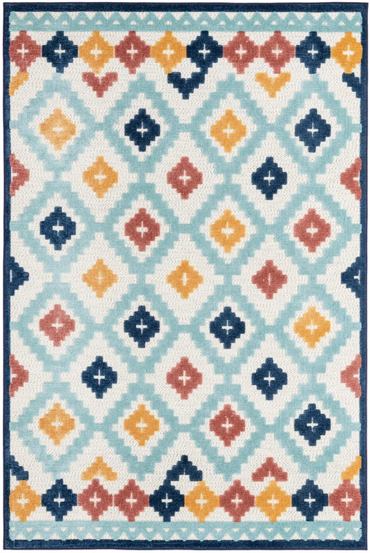 6' x 9' Beale · Border Outdoor Rug, ivory